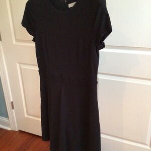 Black Short Sleeved A-Line Dress, Sz 12, Loft, NWT